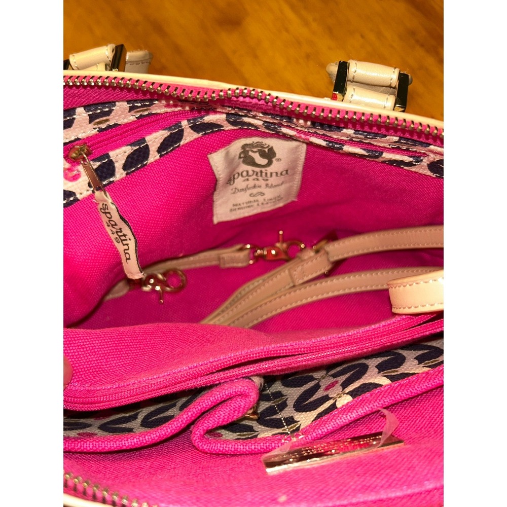 Spartina 449 Daufuskie Island Canvas Leather‎ Dome Satchel Handbag Nautical - Picture 6 of 16